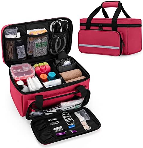 CURMIO Small First Aid Bag Empty, Family First Aid Kit Case, Medicine  Storage Organizer Box For